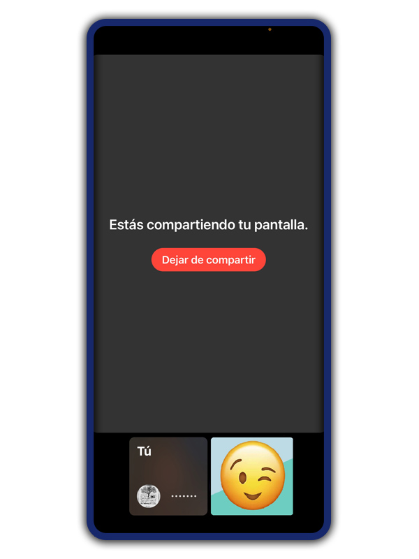 confirmación compartir pantalla